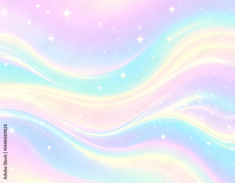 holographic waves with bright glowing particles in soft pastel tones, vaporwave inspired design holographic waves with bright glowing particles in soft pastel tones, vaporwave inspired design