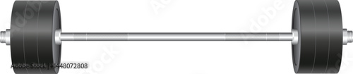 Set of Metal Barbell and Loadable Dumbbells Realistic vector