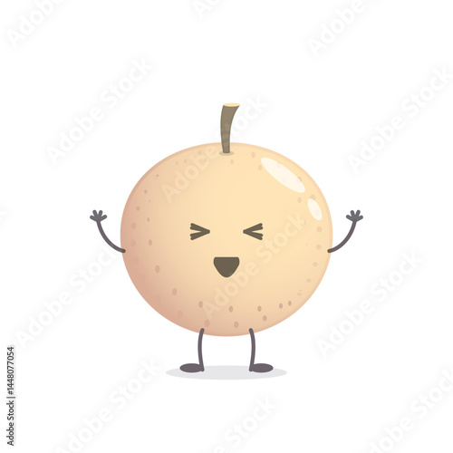 Cute Longan Characters Expressing Emotions in Fun Cartoon Style