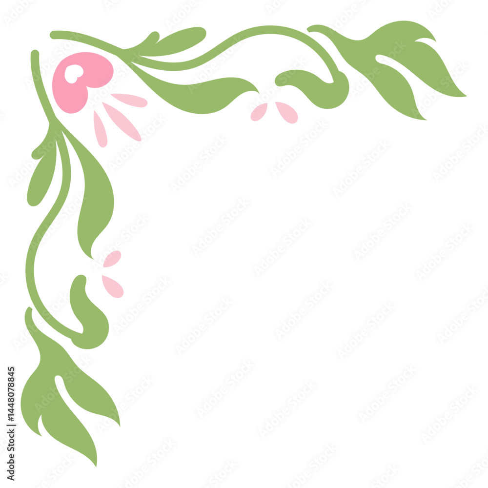 Fototapeta premium green floral frame decoration