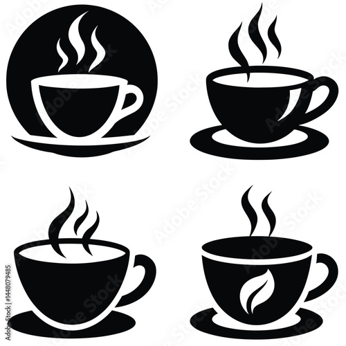 Coffee set icon vector