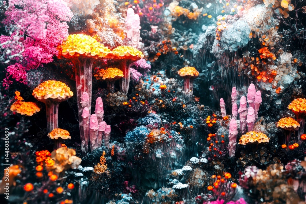 Metaphorical peyote emotions of a mental illusion. Consciousness and perception. Hallucination - due to peyote: abstract image of human state. Blurry vision. Cognitive issue. Distorted real.