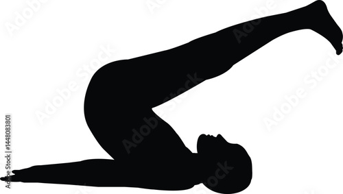 silhouette of a man doing yoga