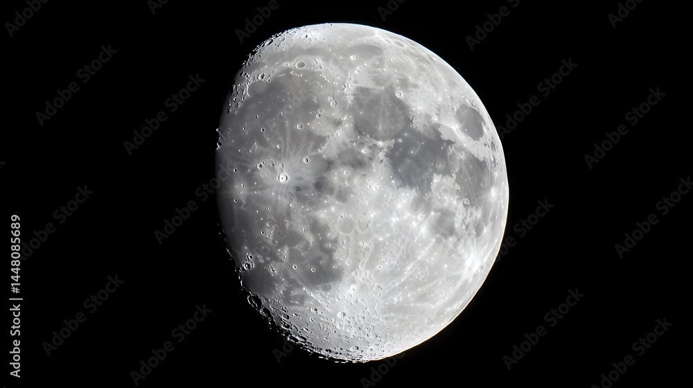 Obraz premium Glistening full moon against a dark sky