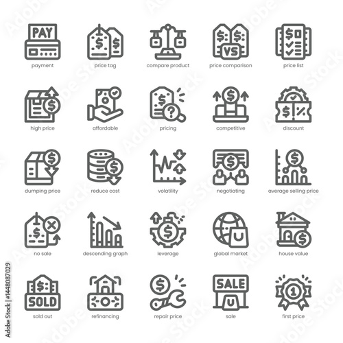 Price Comparison Icon pack for your website, mobile, presentation, and logo design. Price Comparison Icon outline design. Vector graphics illustration and editable stroke.