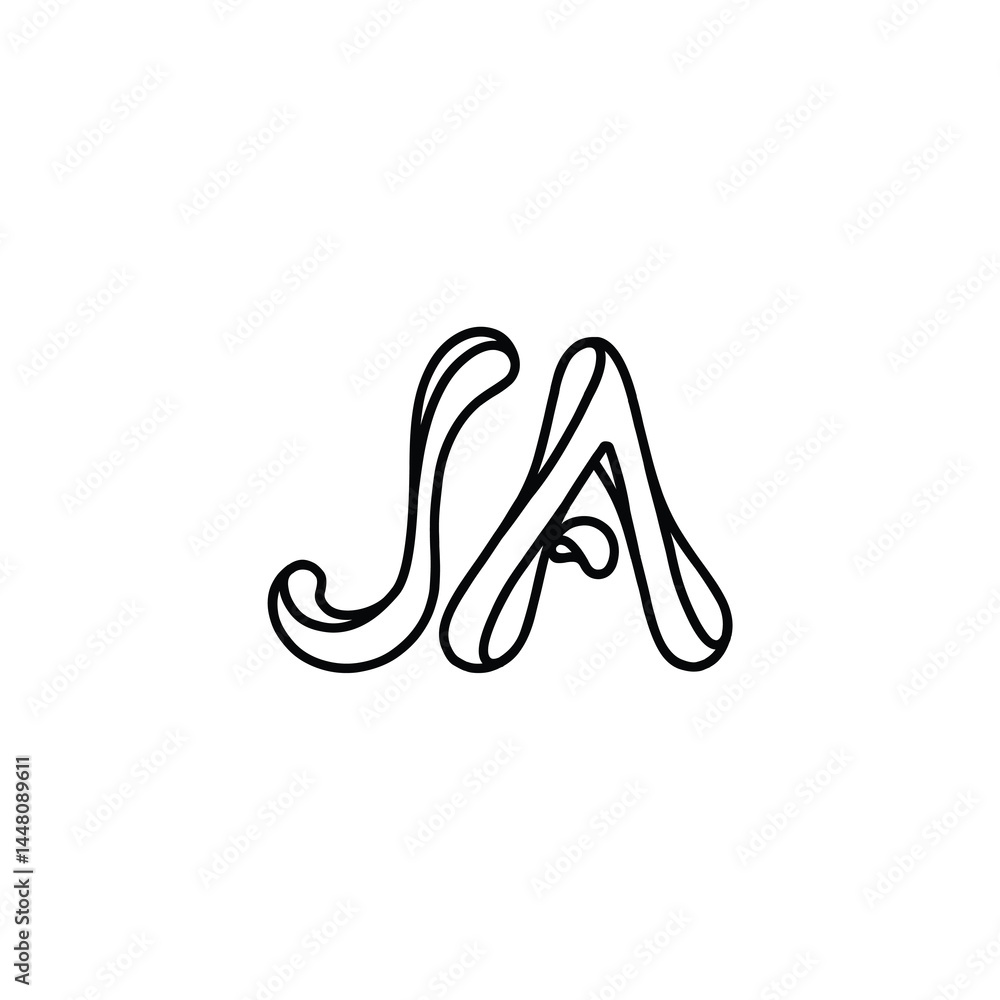 JA monogram logo design letter text name symbol monochrome logotype alphabet character simple logo JA monogram logo design letter text name symbol monochrome logotype alphabet character simple logo