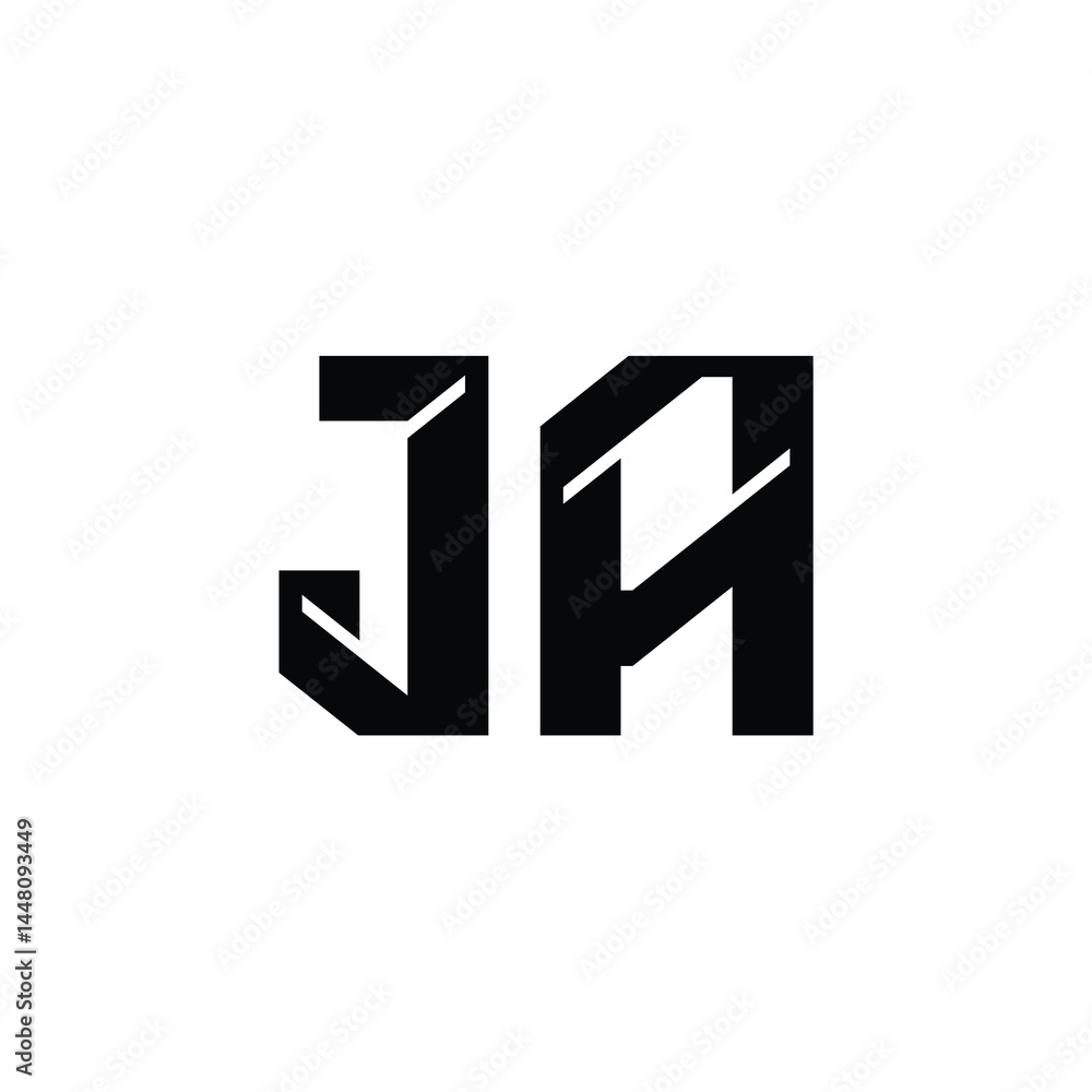 JA monogram logo design letter text name symbol monochrome logotype alphabet character simple logo JA monogram logo design letter text name symbol monochrome logotype alphabet character simple logo