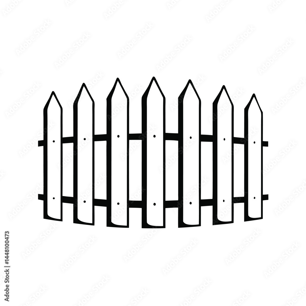 Decorative Picket Fence Design Illustration Decorative Picket Fence Design Illustration