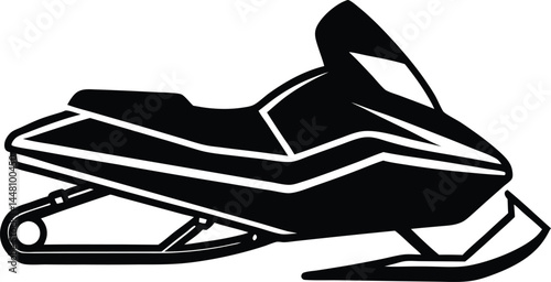 Snowmobiling silhouette vector illustration 