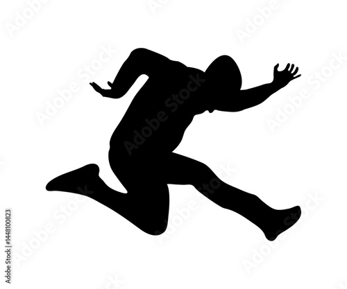 silhouette of a jumping man vector 
