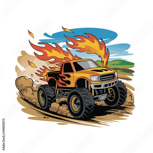 truck vector monster  logo 
