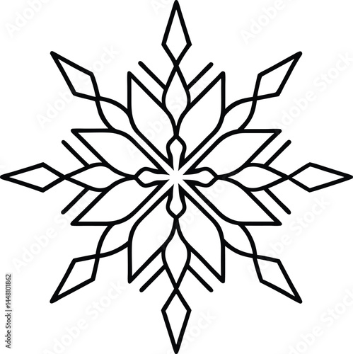 Snowflake harmony vector silhouette illustration