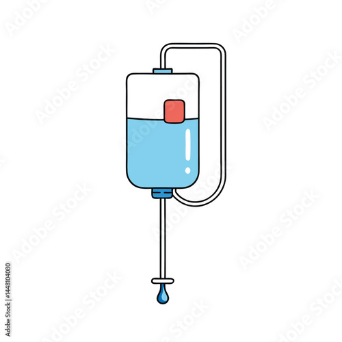 IV Drip Bag With Tubing And Metal Stand