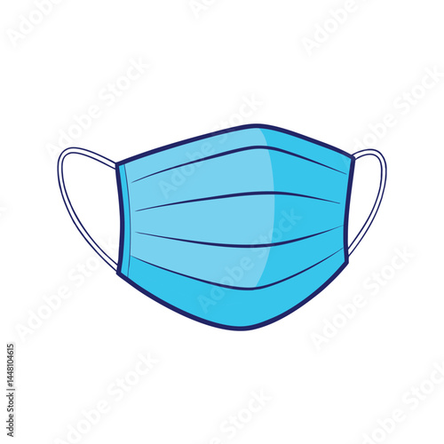 Realistic Face Mask With Folds Vector