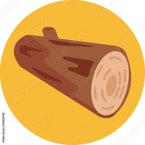 A log representing the fall season, commonly seen as part of outdoor autumn landscapes, often used for firewood or as part of forest scenes.