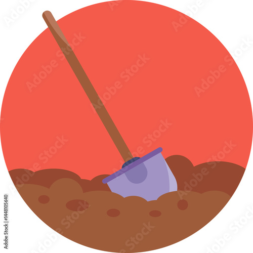 Shovel used for clearing fallen leaves during autumn cleanup.