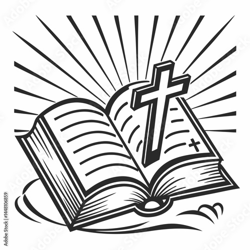 open book with cross
