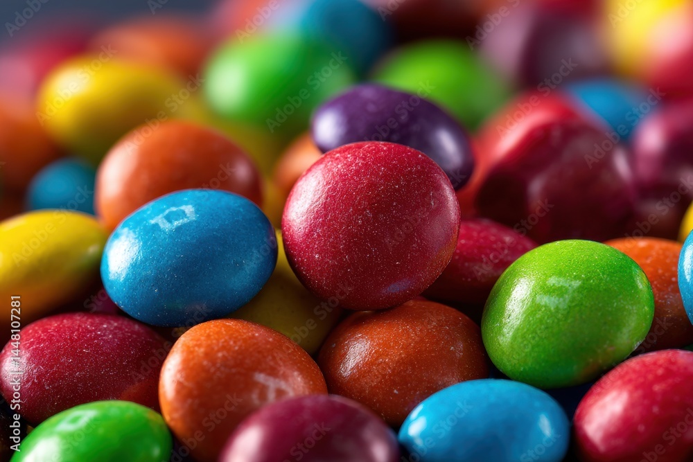 A vibrant, close-up studio shot capturing the delightful array of colorful coated candies, creating a captivating and cheerful composition perfect for illustrating fun. A vibrant, close-up studio shot capturing the delightful array of colorful coated candies, creating a captivating and cheerful composition perfect for illustrating fun.