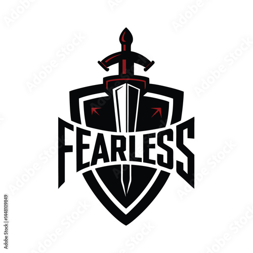fearless typography vector on white background