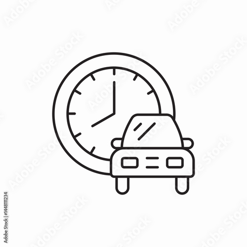Clock delivery time schedule icon vector sign