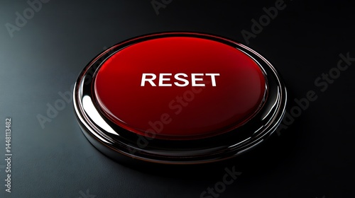 Red Reset Button Technology Start New Beginning