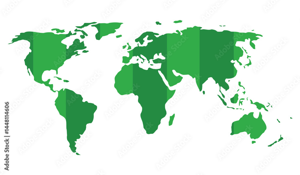 Obraz premium World map with football field pattern on white background, World Cup competition concept. 