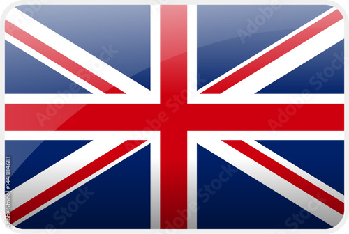 Flag Icon of United Kingdom Country,National Vector Flag Iconic Symbol and Colors of United Kingdom flag
