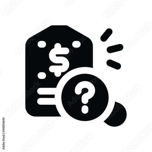 pricing glyph icon. Strong and solid vector icon for websites, mobile interfaces, presentations, and visual branding. High quality and easy to edit.
