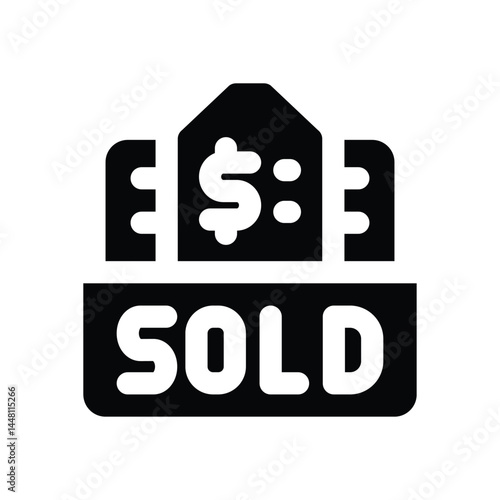 sold out glyph icon. Strong and solid vector icon for websites, mobile interfaces, presentations, and visual branding. High quality and easy to edit.