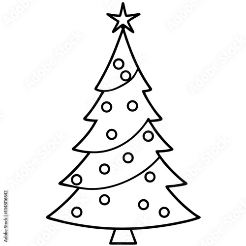Glowing Christmas Tree Vector on White