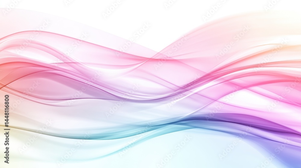 Abstract flowing waves in vibrant colors creating a dynamic visual effect on a white background
