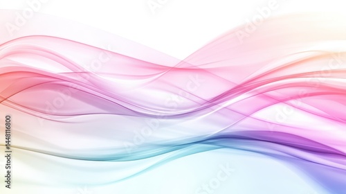 Obraz na płótnie Abstract flowing waves in vibrant colors creating a dynamic visual effect on a white background w salonie