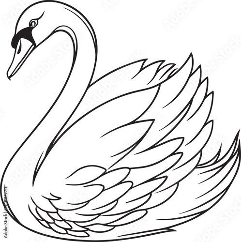 tundra swan bird silhouette vector illustration