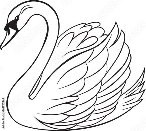 tundra swan bird silhouette vector illustration