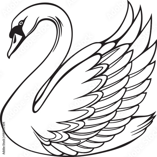 tundra swan bird silhouette vector illustration