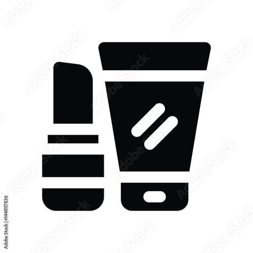 cosmetic glyph icon. Strong and solid vector icon for websites, mobile interfaces, presentations, and visual branding. High quality and easy to edit.