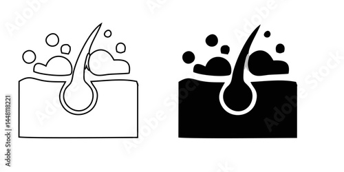 Hair Beauty Care Line Icons. Hair Care and Loss Problem. Treatment and Problem of Hair. Cosmetic 