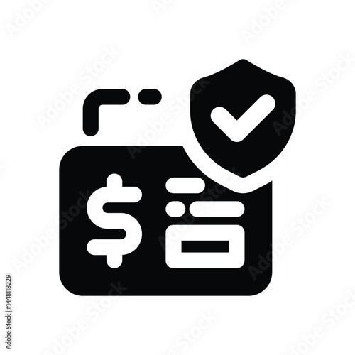 payment protection glyph icon. Strong and solid vector icon for websites, mobile interfaces, presentations, and visual branding. High quality and easy to edit.