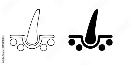 Hair Beauty Care Line Icons. Hair Care and Loss Problem. Treatment and Problem of Hair. Cosmetic 