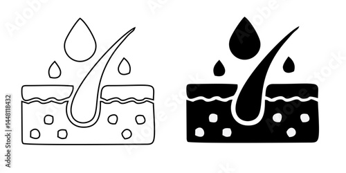Hair Beauty Care Line Icons. Hair Care and Loss Problem. Treatment and Problem of Hair. Cosmetic 