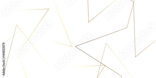Abstract background with liens and triangles shape on white background. White and golden geometric overlapping rectangle pattern Geometric background soft shadows as patten ..White polygon textured .