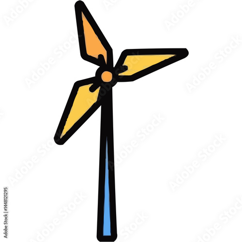 Colorful Wind Turbine Icon Design  