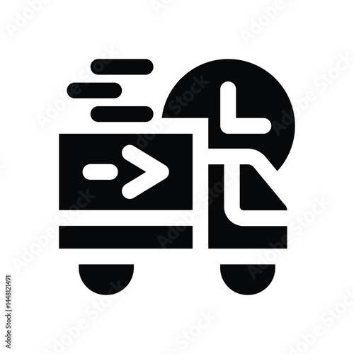 express glyph icon. Strong and solid vector icon for websites, mobile interfaces, presentations, and visual branding. High quality and easy to edit.
