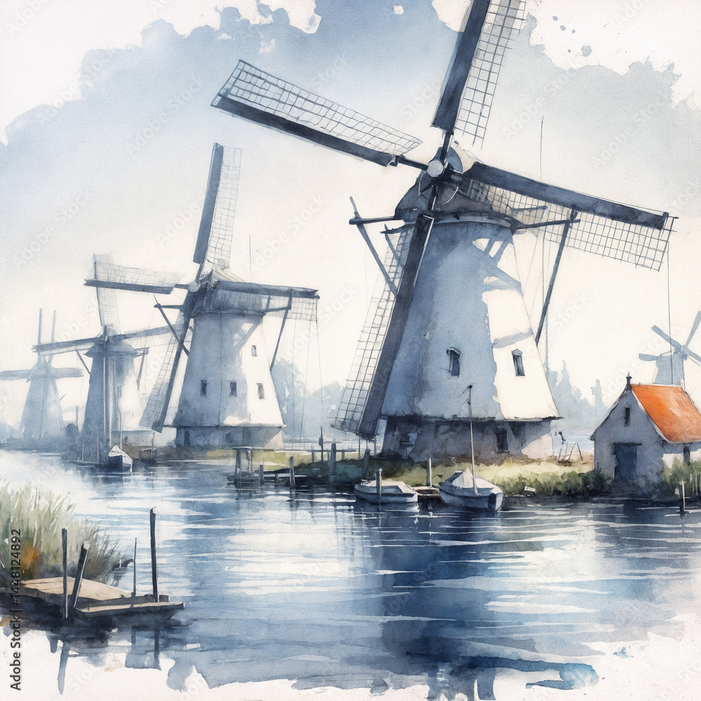 dutch windmill in the netherlands. windmill in holland dutch windmill in the netherlands. windmill in holland
