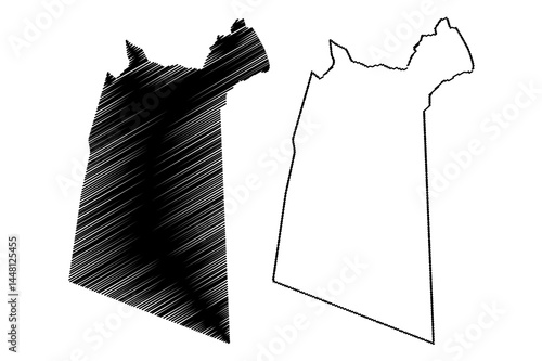 Ad Dakhiliyah Governorate (Sultanate of Oman, Governorates of Oman) map vector illustration, scribble sketch Interior Governorate map