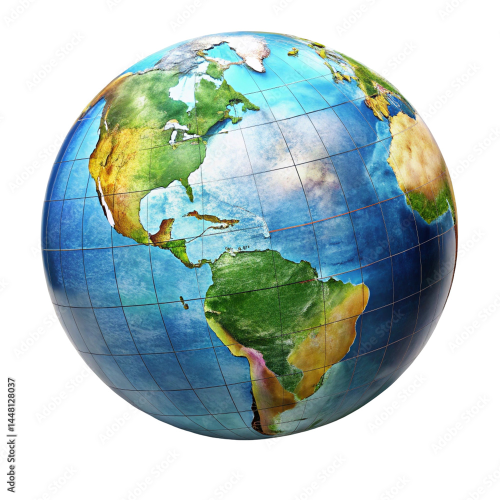 Fototapeta premium globe isolated on white background