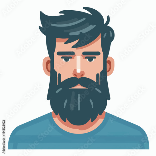 illustration of a person with a mostache and beard