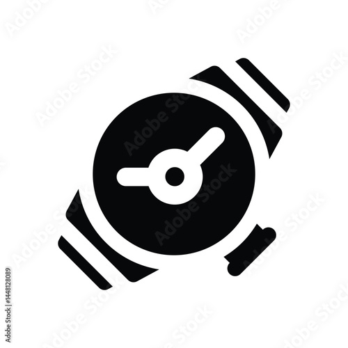 wristwatch glyph icon. Strong and solid vector icon for websites, mobile interfaces, presentations, and visual branding. High quality and easy to edit.