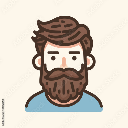 illustration of a person with a mostache and beard