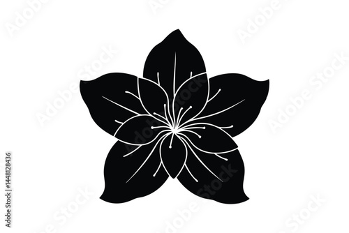 Silhouette art illustration of an azalea flower.eps